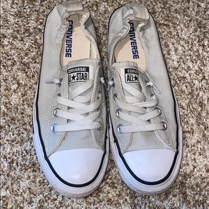 Grey/tan converse all star sneakers